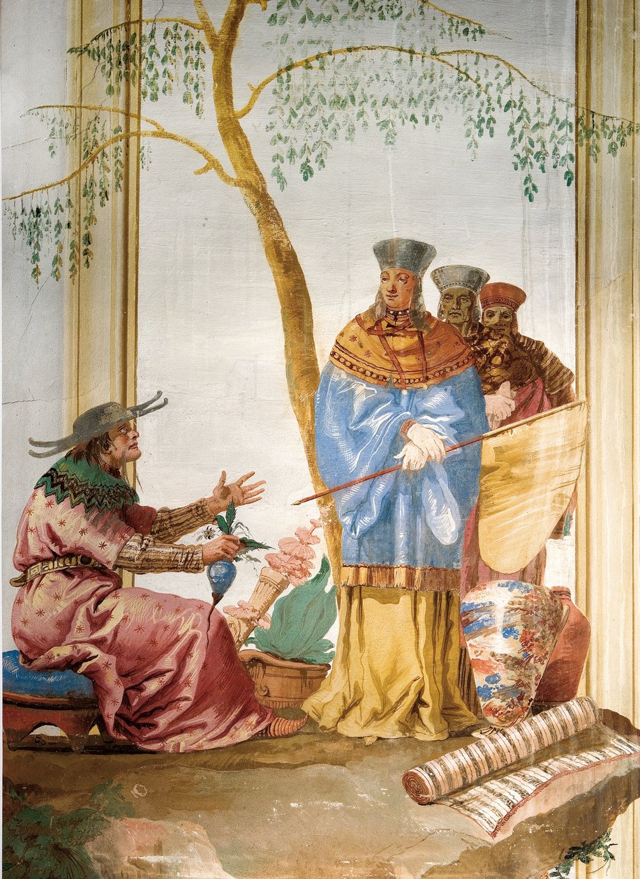 Fragment fresku w Pokoju Chińskim w Foresterii, 1757 autorstwa Giovanni Domenico Tiepolo