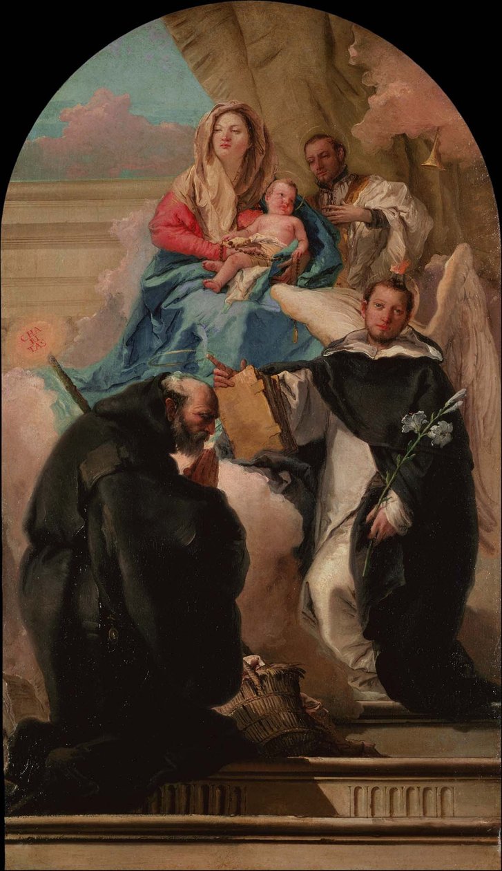 Madonna z Dzieciątkiem z Trzema Świętymi, ok. 1760 autorstwa Giovanni Domenico Tiepolo