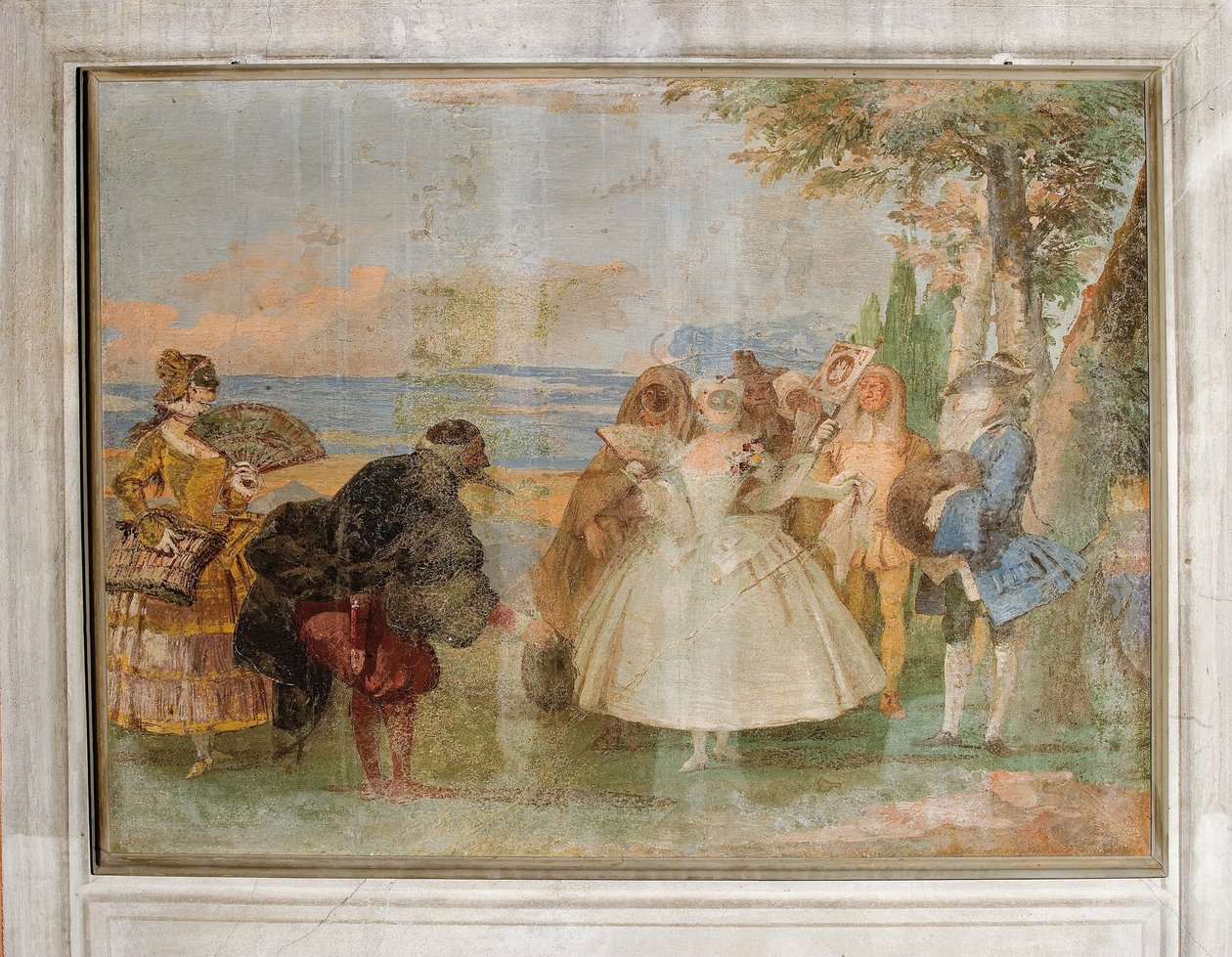 Menuet z Pantaloonem i Colombiną, z Sali Scen Karnawałowych w Foresterii, 1757 autorstwa Giovanni Domenico Tiepolo