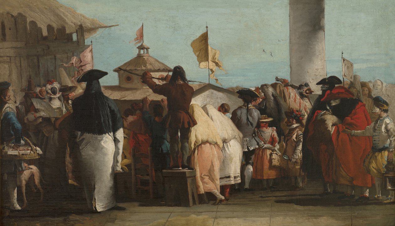 Mondo Novo, ok. 1764-1765 autorstwa Giovanni Domenico Tiepolo