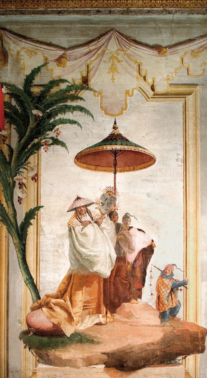 Spacer Mandarynów, z Pokoju Chińskiego w Foresterii, 1757 autorstwa Giovanni Domenico Tiepolo