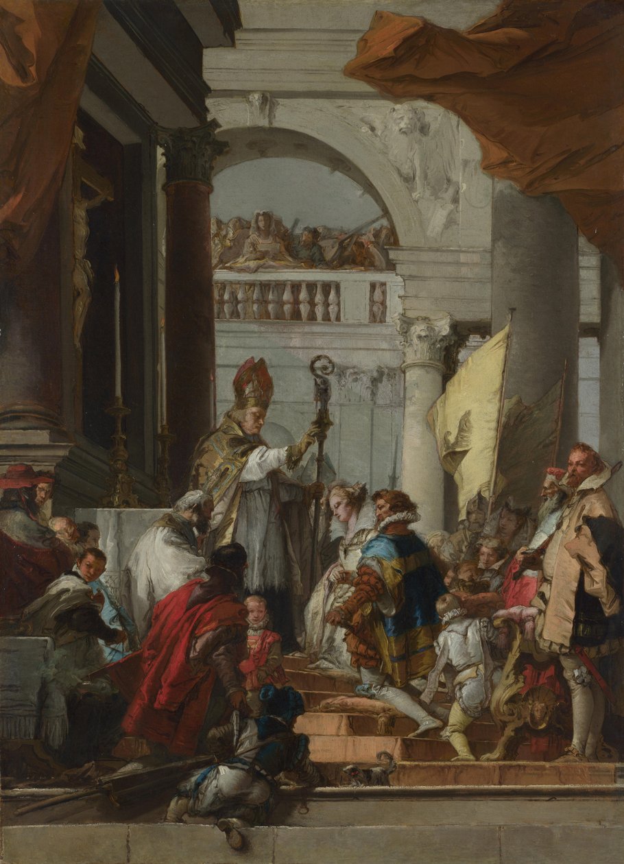 Ślub Fryderyka Barbarossy, ok. 1753 autorstwa Giovanni Domenico Tiepolo