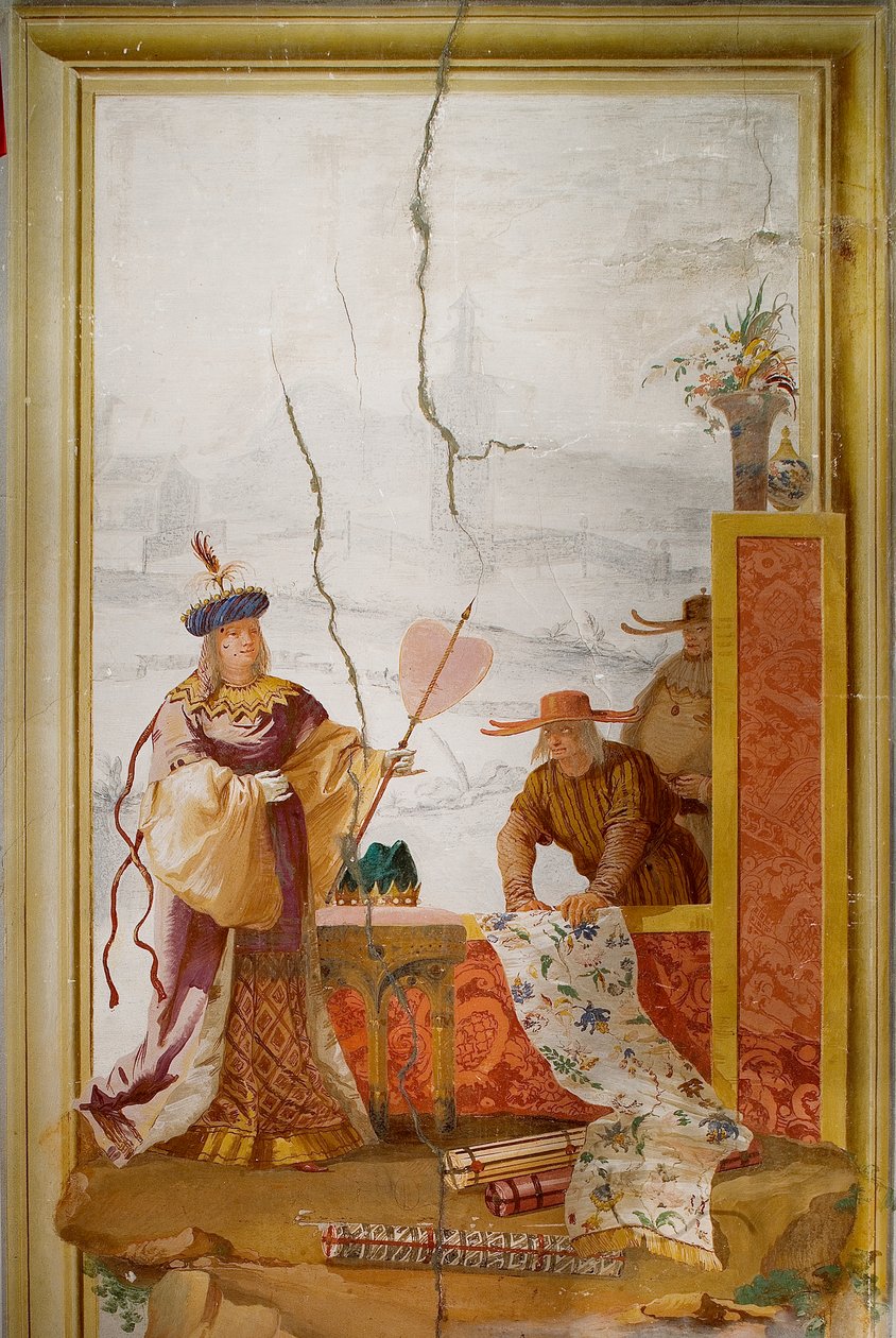 Kupiec tekstylny, z Pokoju Chińskiego w Foresterii, 1757 autorstwa Giovanni Domenico Tiepolo