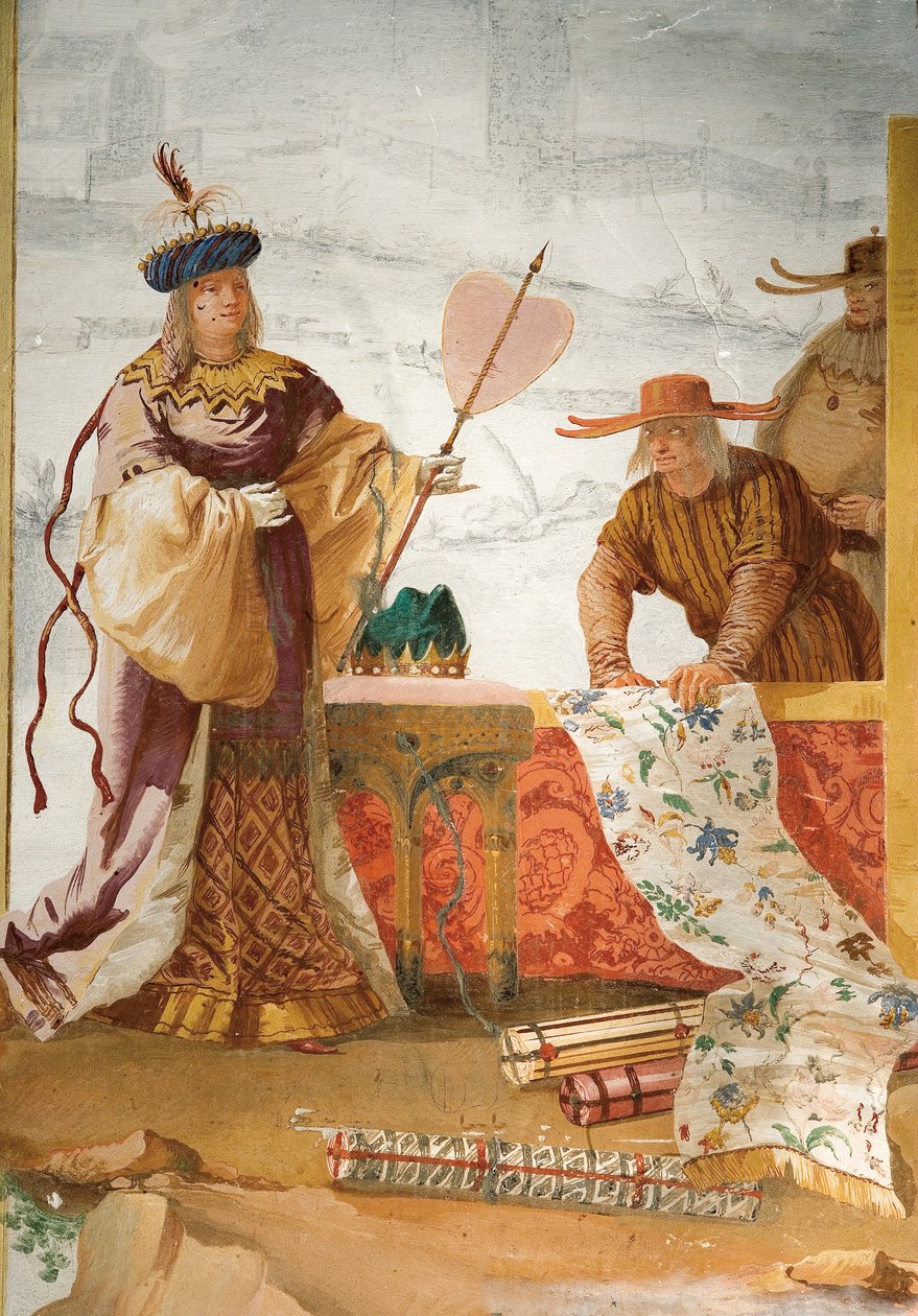 Kupiec tekstylny, z Pokoju Chińskiego w Foresterii, 1757 autorstwa Giovanni Domenico Tiepolo