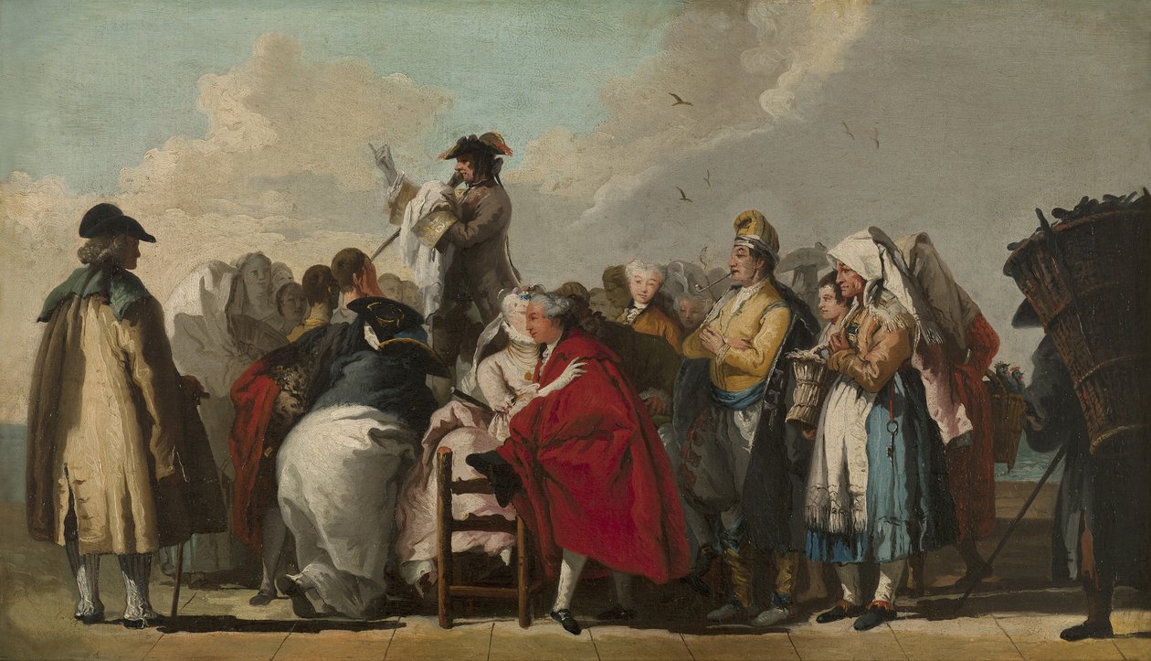 Szarlatan wenecki, ok. 1764-1765 autorstwa Giovanni Domenico Tiepolo