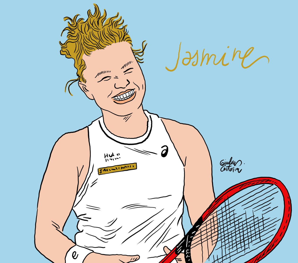 Jasmin Paolini, 2024 (w wersji cyfrowej) autorstwa Gianluca Costantini
