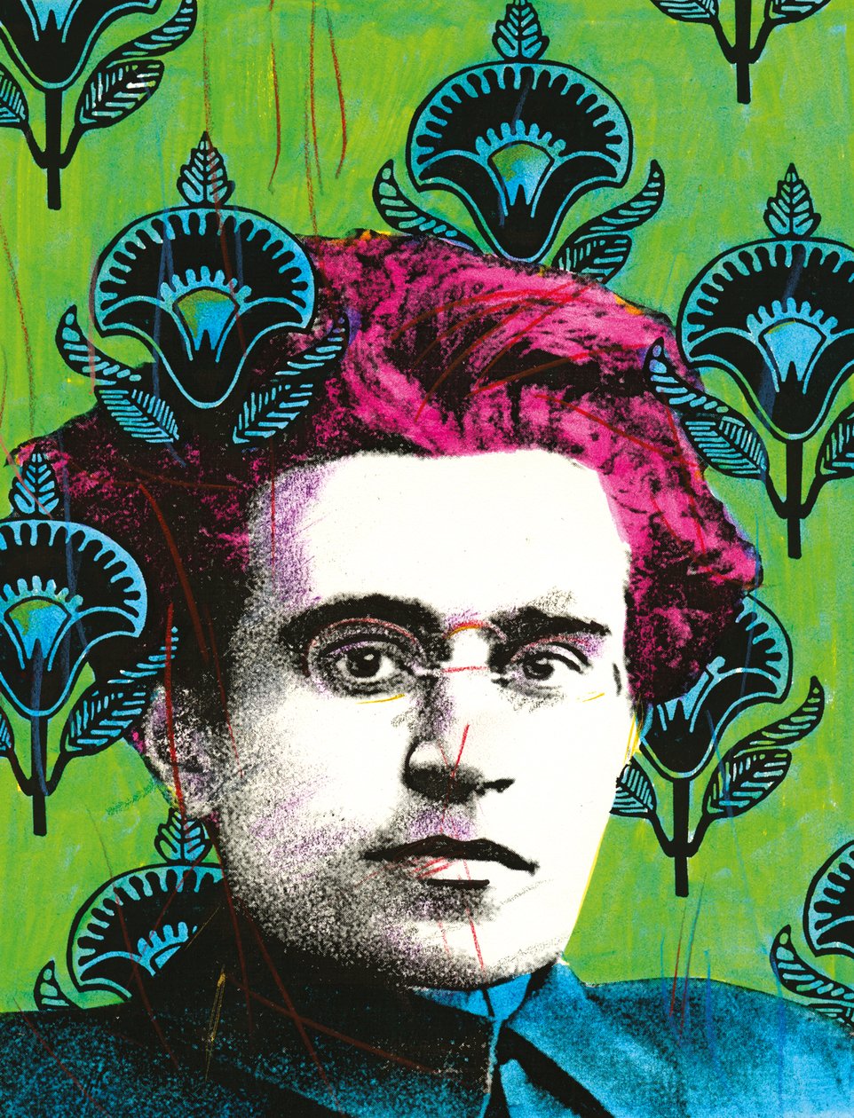Portret Antonio Gramsciego, 2008 (media mieszane) autorstwa Gianluca Costantini