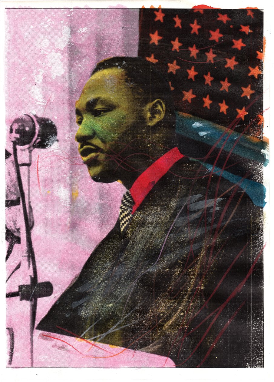 Portret Martina Luthera Kinga, 2011 (media mieszane) autorstwa Gianluca Costantini