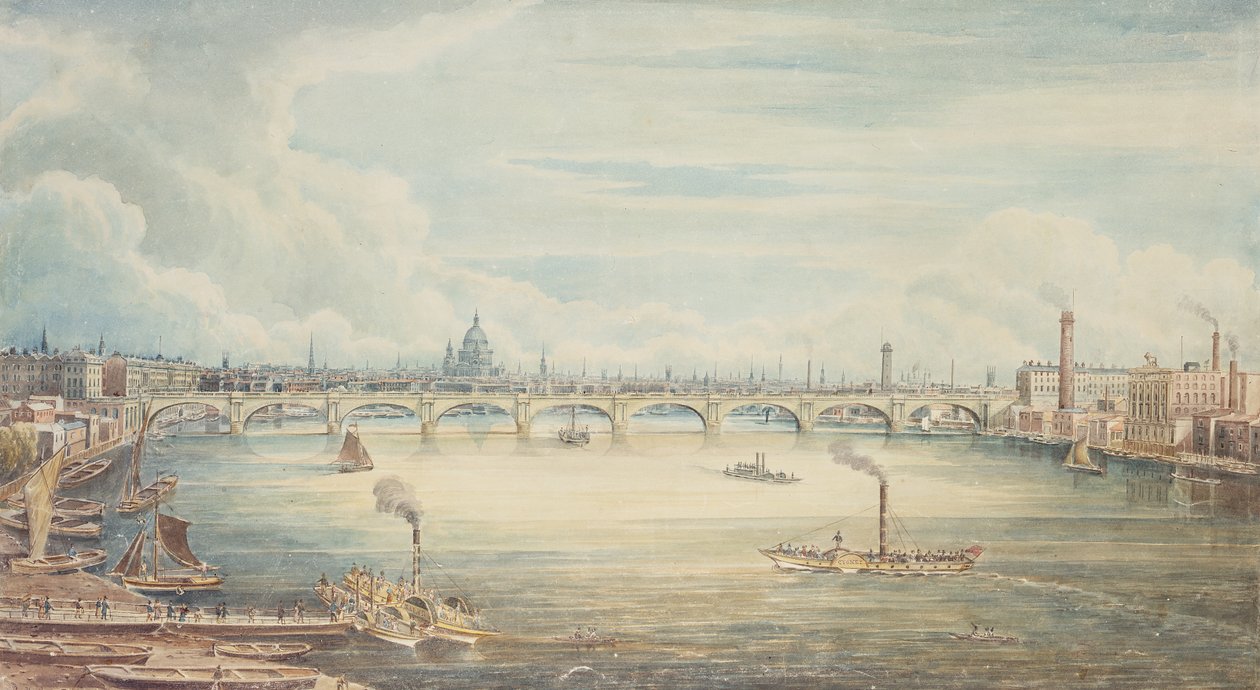 Z molo Hungerford, 1837 (wc na papierze) autorstwa Gideon Yates