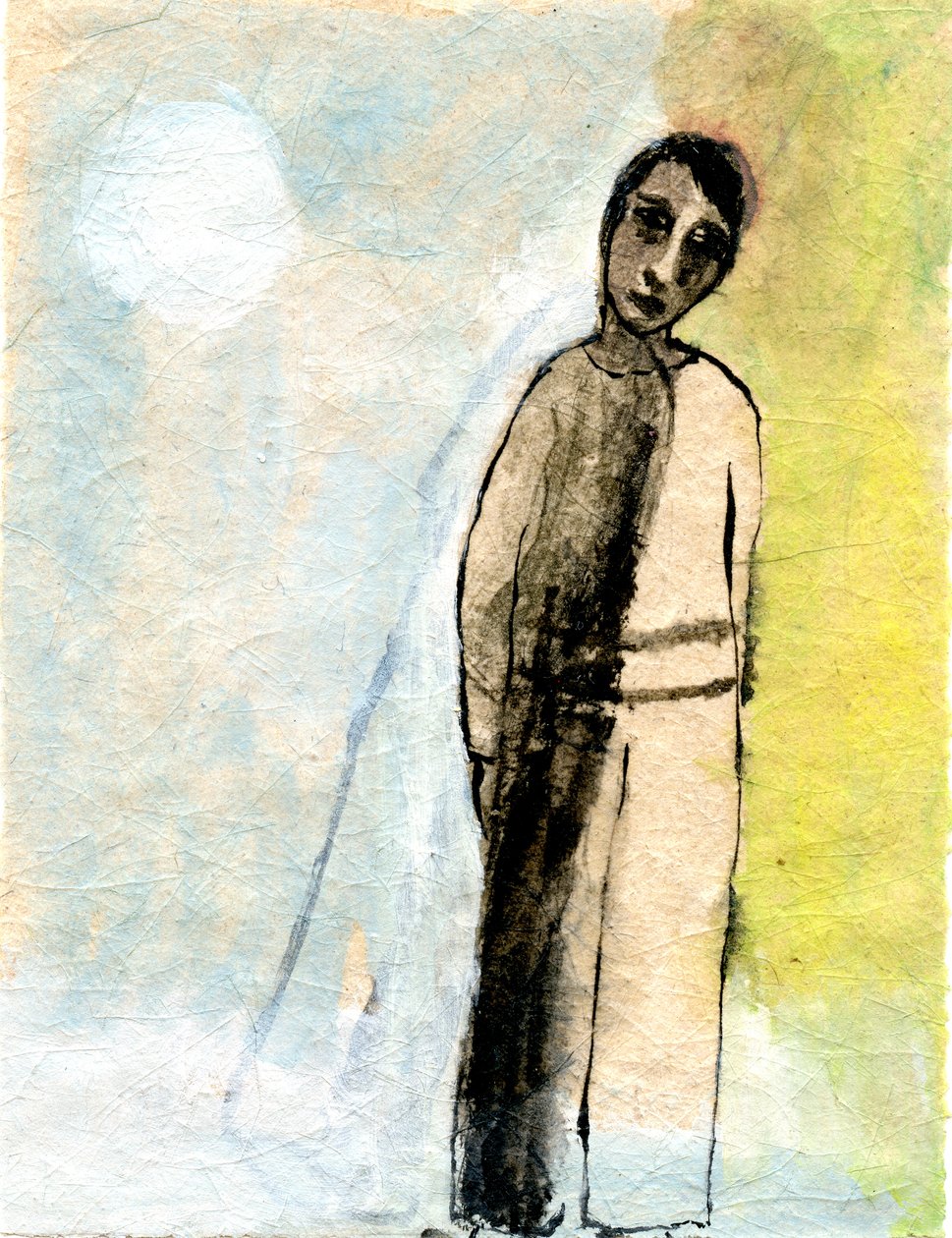 Cień, 2005, (olej na papierze) autorstwa Gigi Sudbury