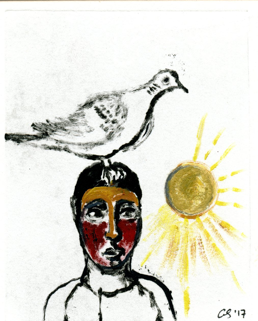 Homecoming III, 2017, (olej na papierze) autorstwa Gigi Sudbury