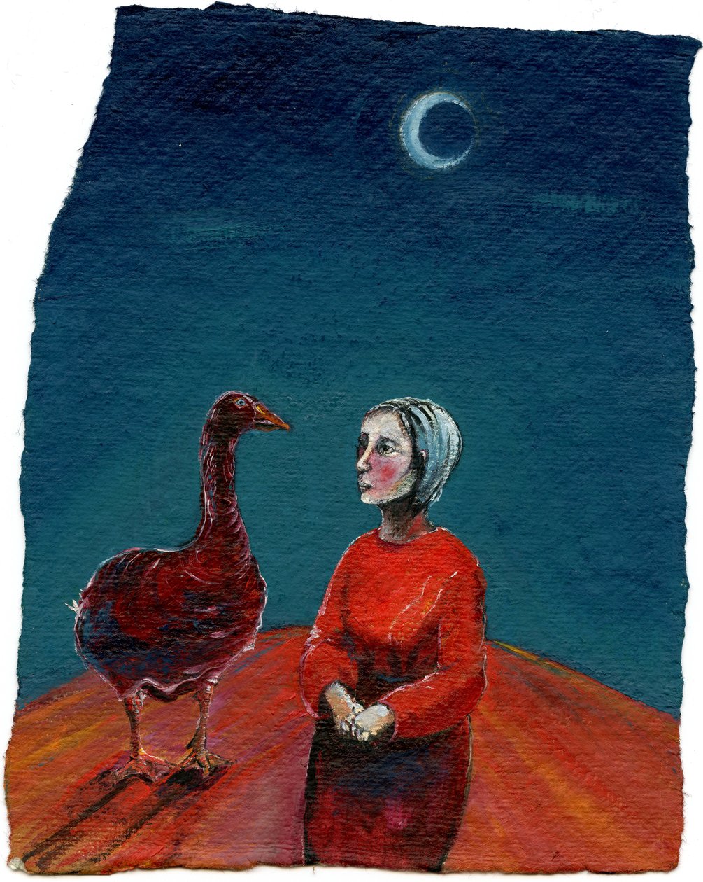 Moja gęś, 2004, (olej na papierze) autorstwa Gigi Sudbury
