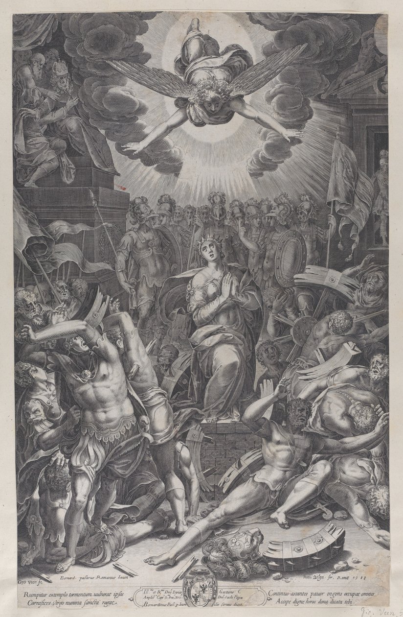 Męczeństwo św. Katarzyny według Bernardino Passari, 1588. autorstwa Gijsbert Van Veen