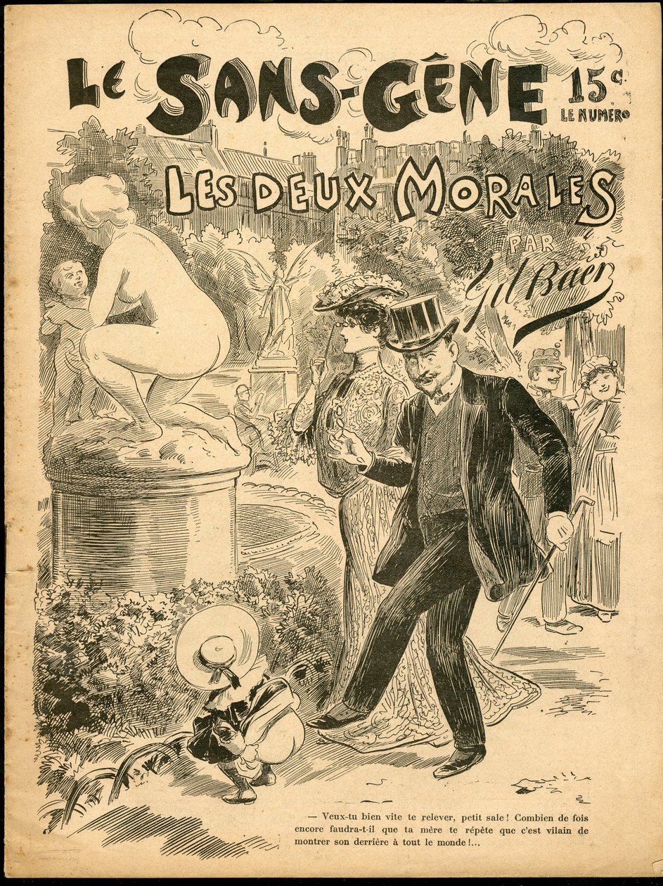 The Sans Gene - Ilustracja autorstwa Gila Baera (1859-1931): Sztuka, Rzeźba, Posąg, Dzieciństwo, Ogród publiczny, Nagość autorstwa Gil (1859 1931) Baer