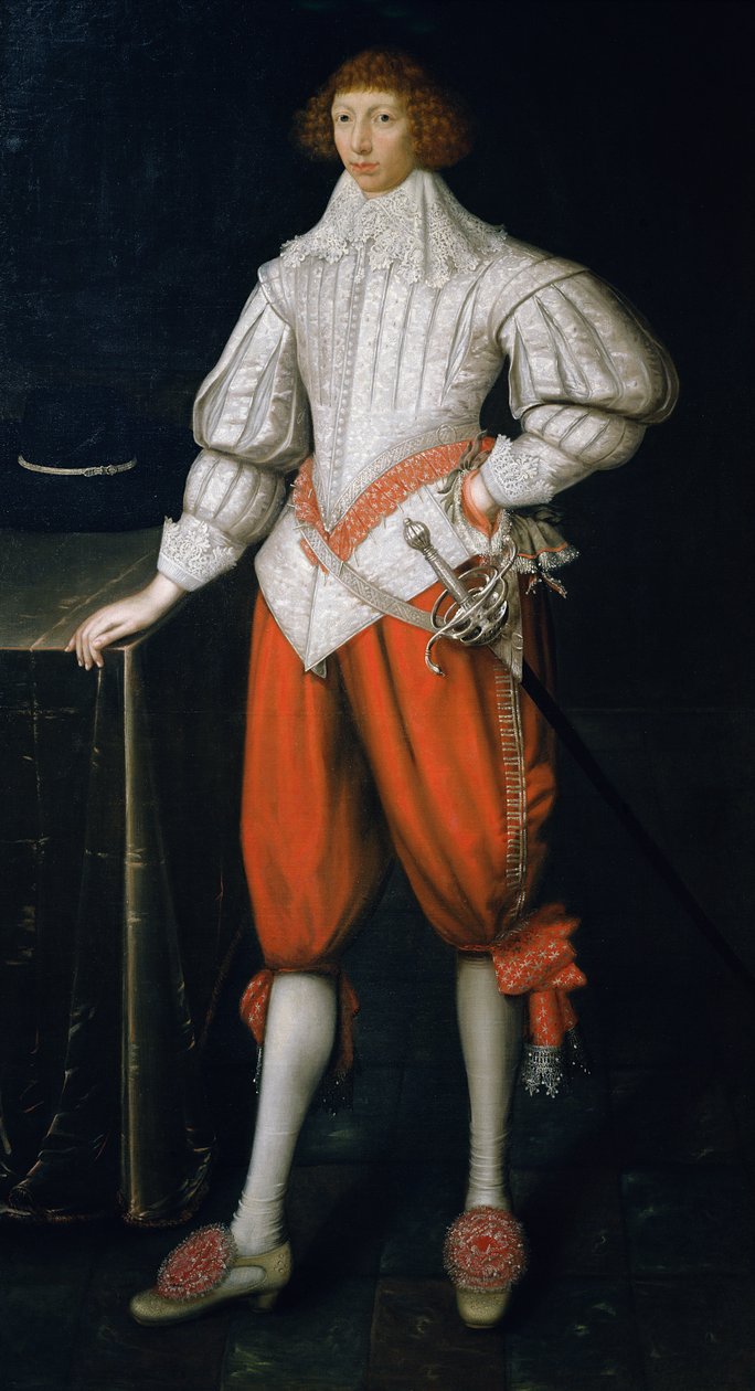 Portret dżentelmena, prawdopodobnie członka rodziny Poulettów, koniec lat 20. XVII wieku autorstwa Gilbert Jackson