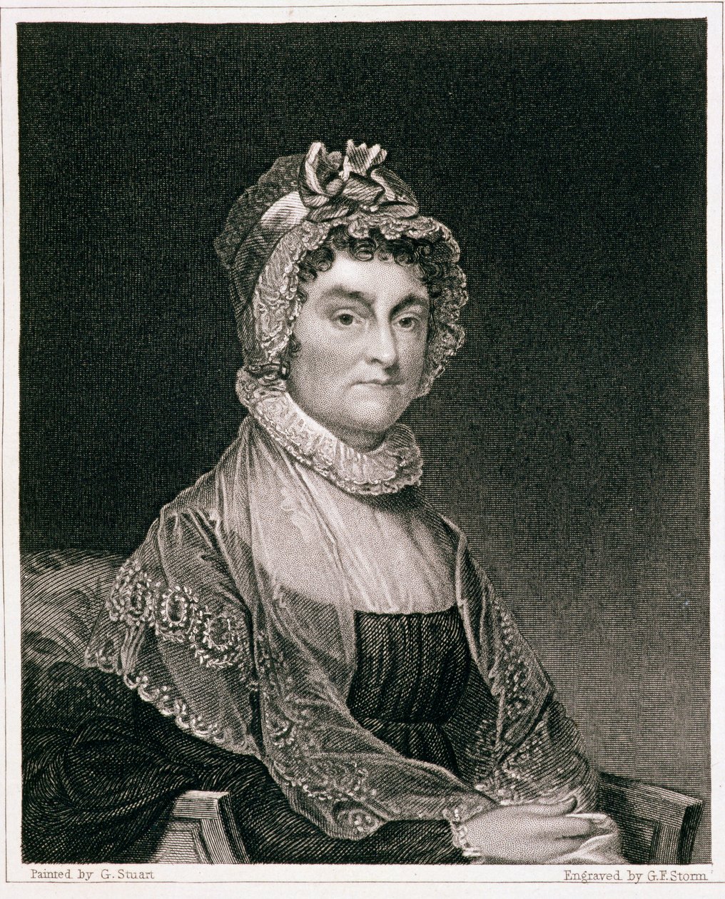 Abigail Adams, wyryta przez G.F. Storma (ok. 1834) autorstwa Gilbert Stuart