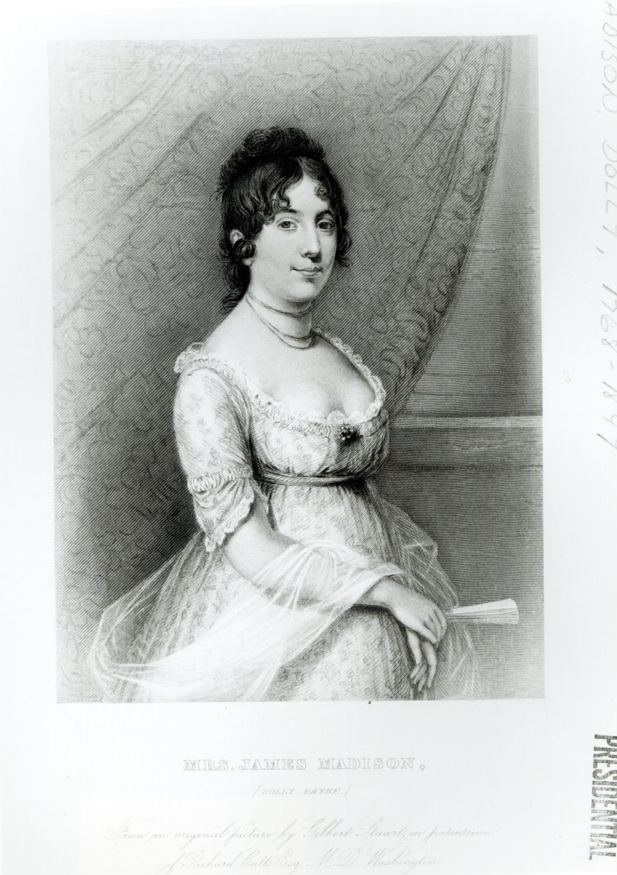 Pani James Madison, Dolley Payne (1768-1849), ok. 1804-55 autorstwa Gilbert Stuart