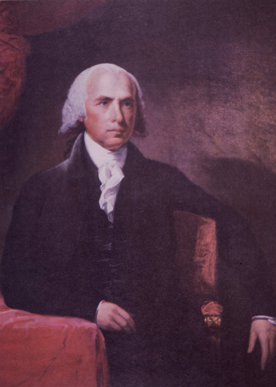 James Madison (kolor lito) autorstwa Gilbert (after) Stuart