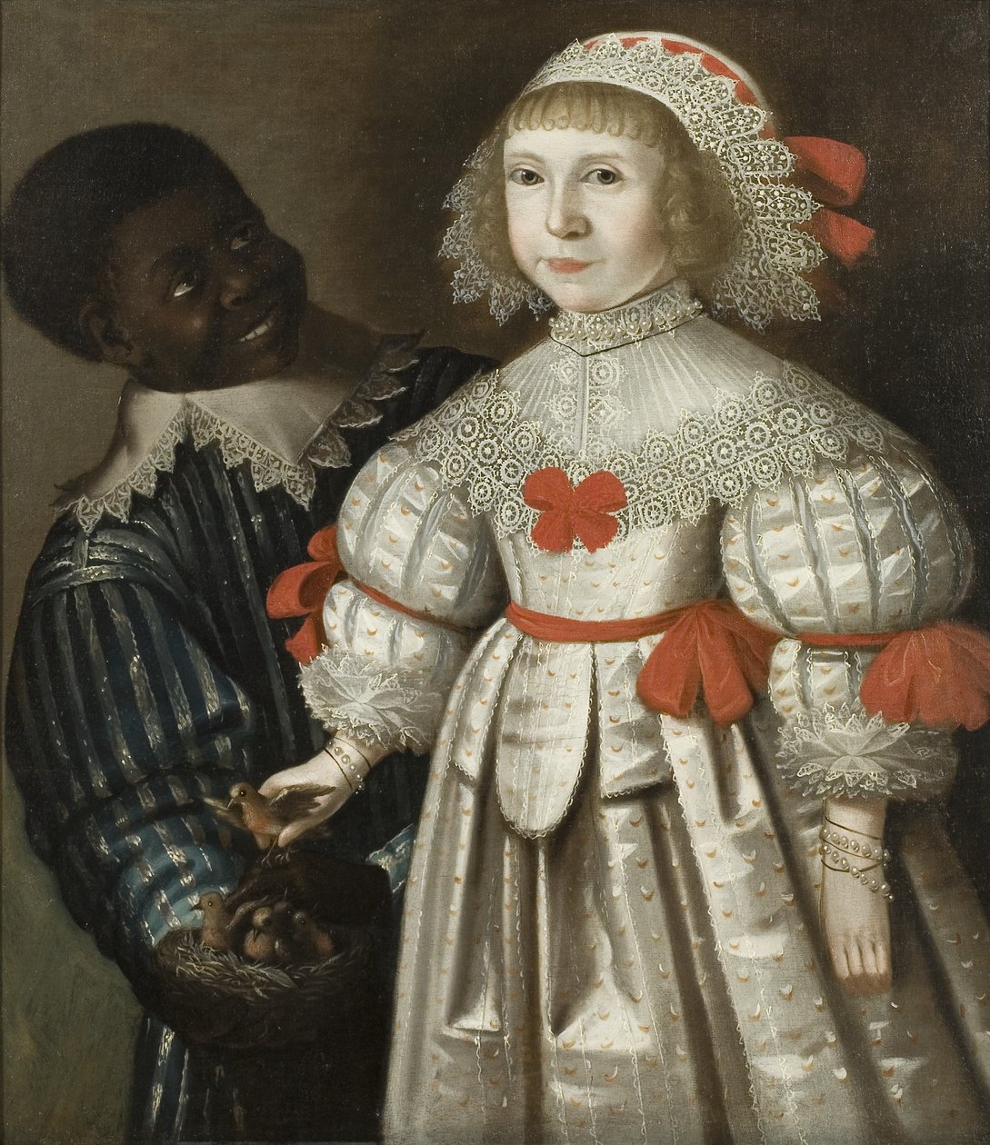 Córka Florence Poulett i Thomasa Smytha z Ashton Court, z czarną kartką, ok. 1640 (olej na płótnie) autorstwa Gilbert (circle of) Jackson
