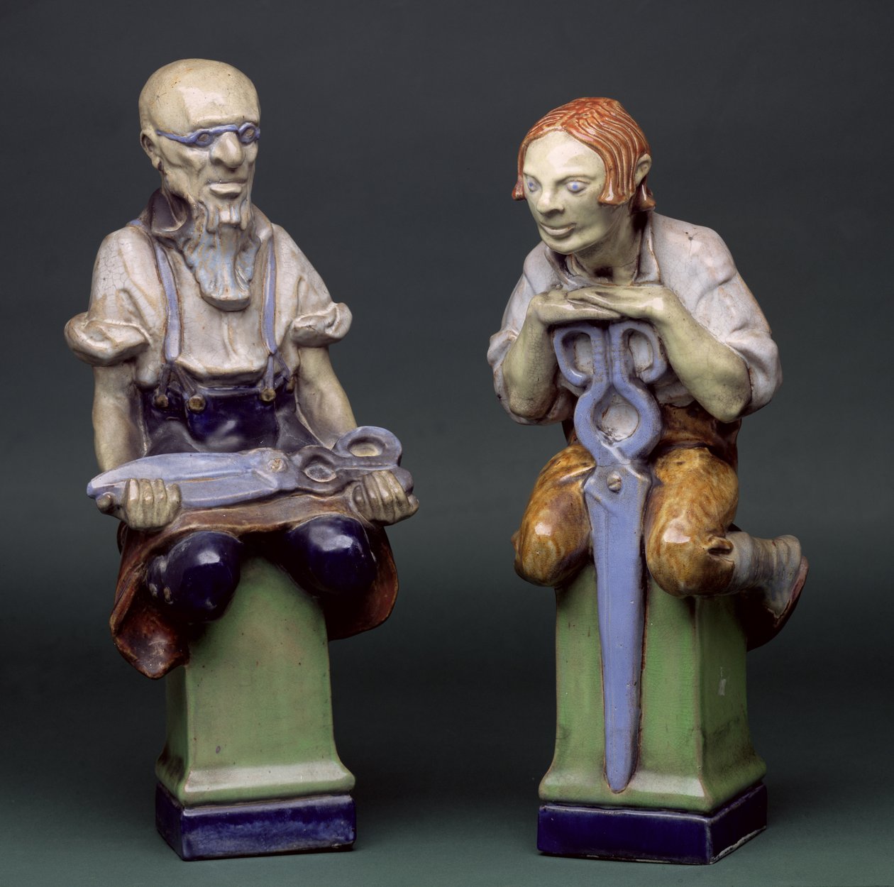 Dwaj krawcy - mistrz i uczeń, Doulton autorstwa Gilbert Bayes