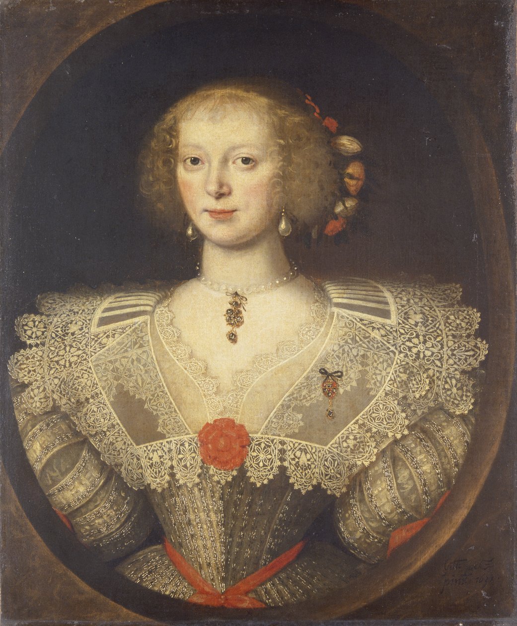 Portret damy zatytułowany "Hrabina Cavan" (olej na panelu) autorstwa Gilbert Jackson