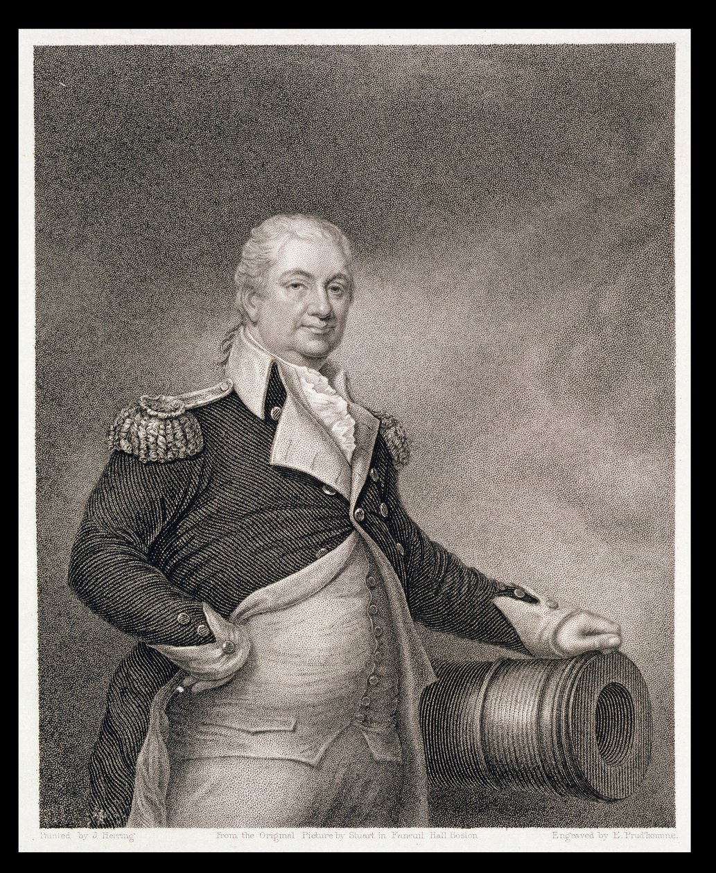 Generał dywizji Henry Knox (1750-1806) wyryty przez Jana Franciszka Eugene Prud