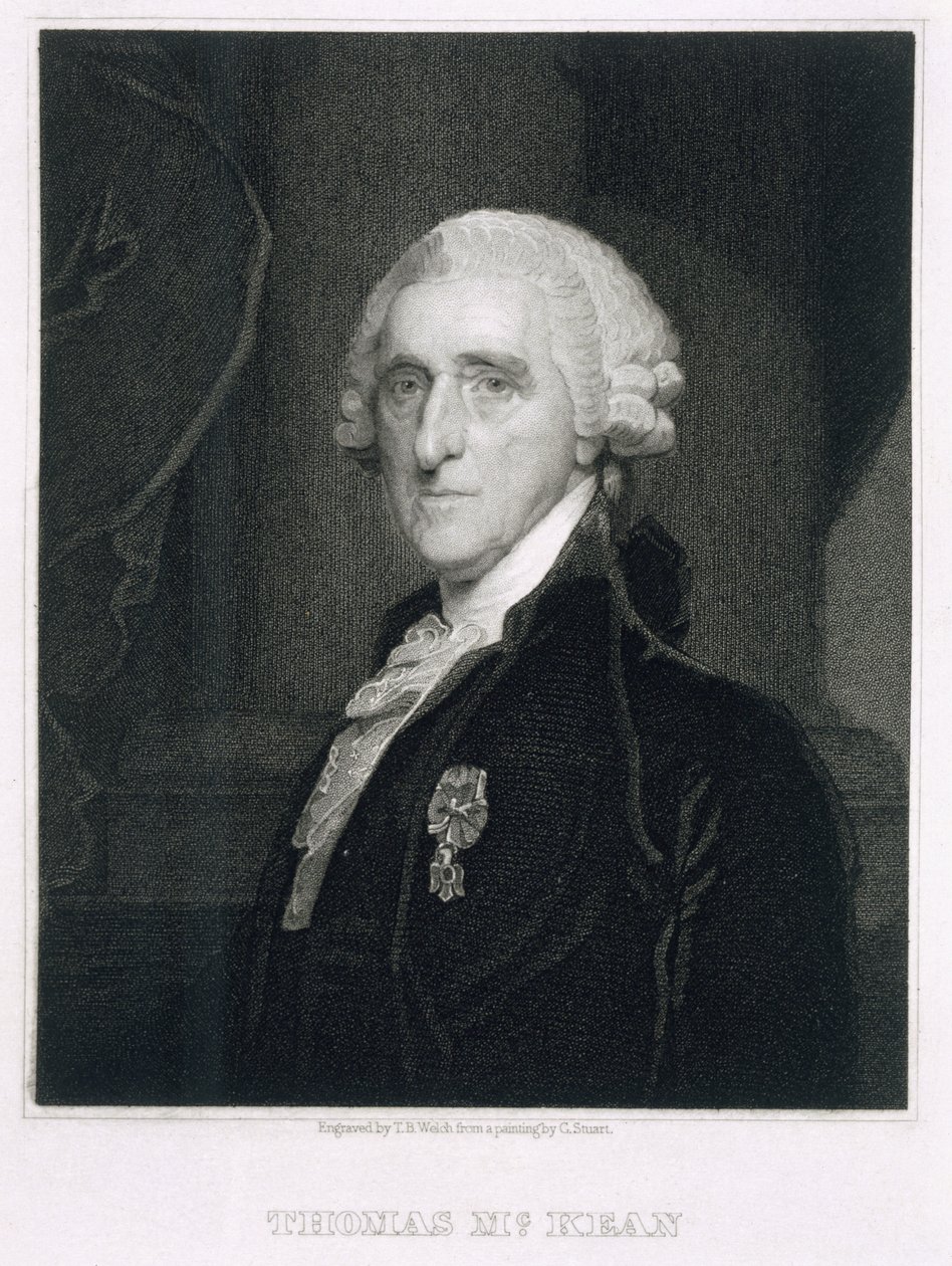 Portret Thomasa McKeana, rytowany przez Thomasa B. Welcha (1814-74) autorstwa Gilbert Stuart