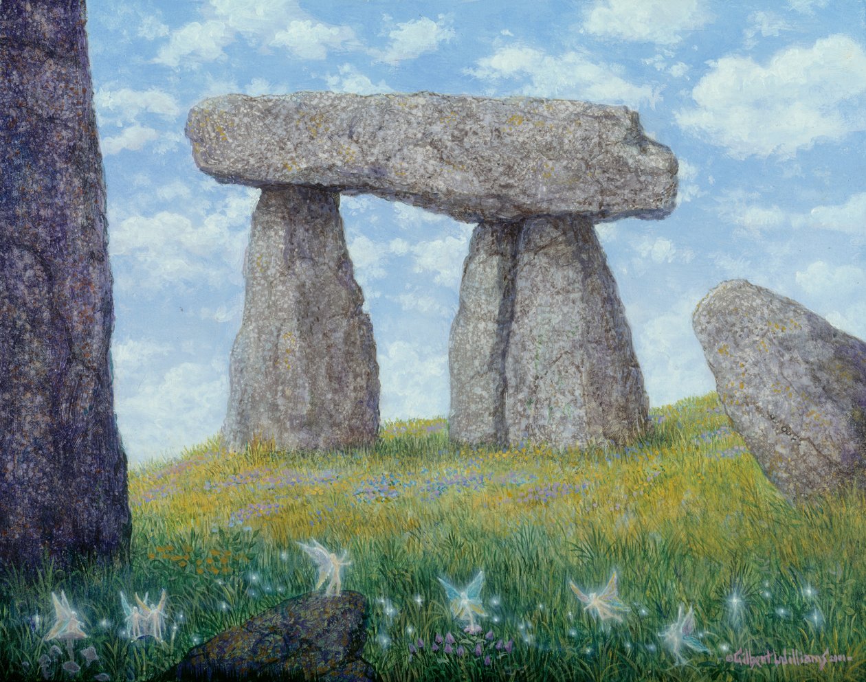 Starożytne kamienie, 2001 (akryl na desce) autorstwa Gilbert Williams