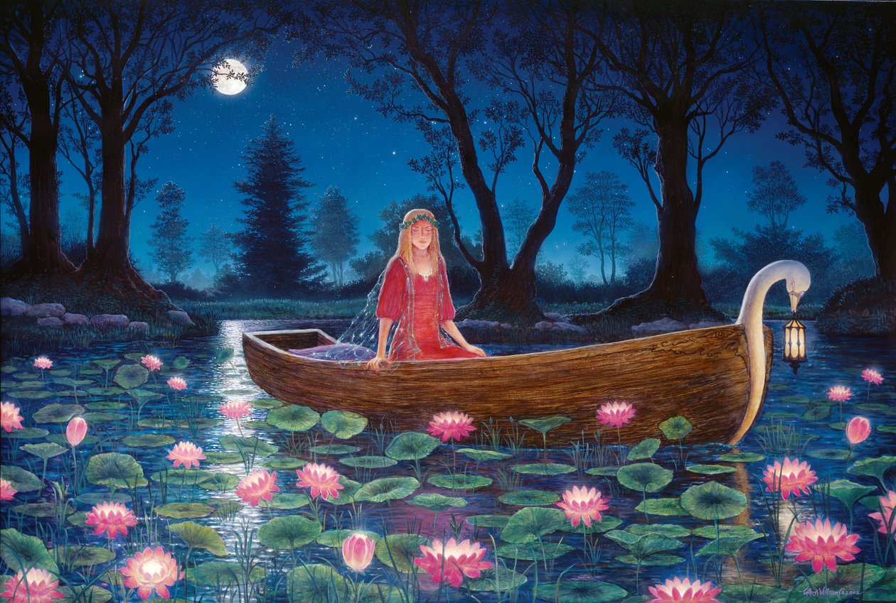 Lilie wodne w świetle księżyca, 2002 autorstwa Gilbert Williams
