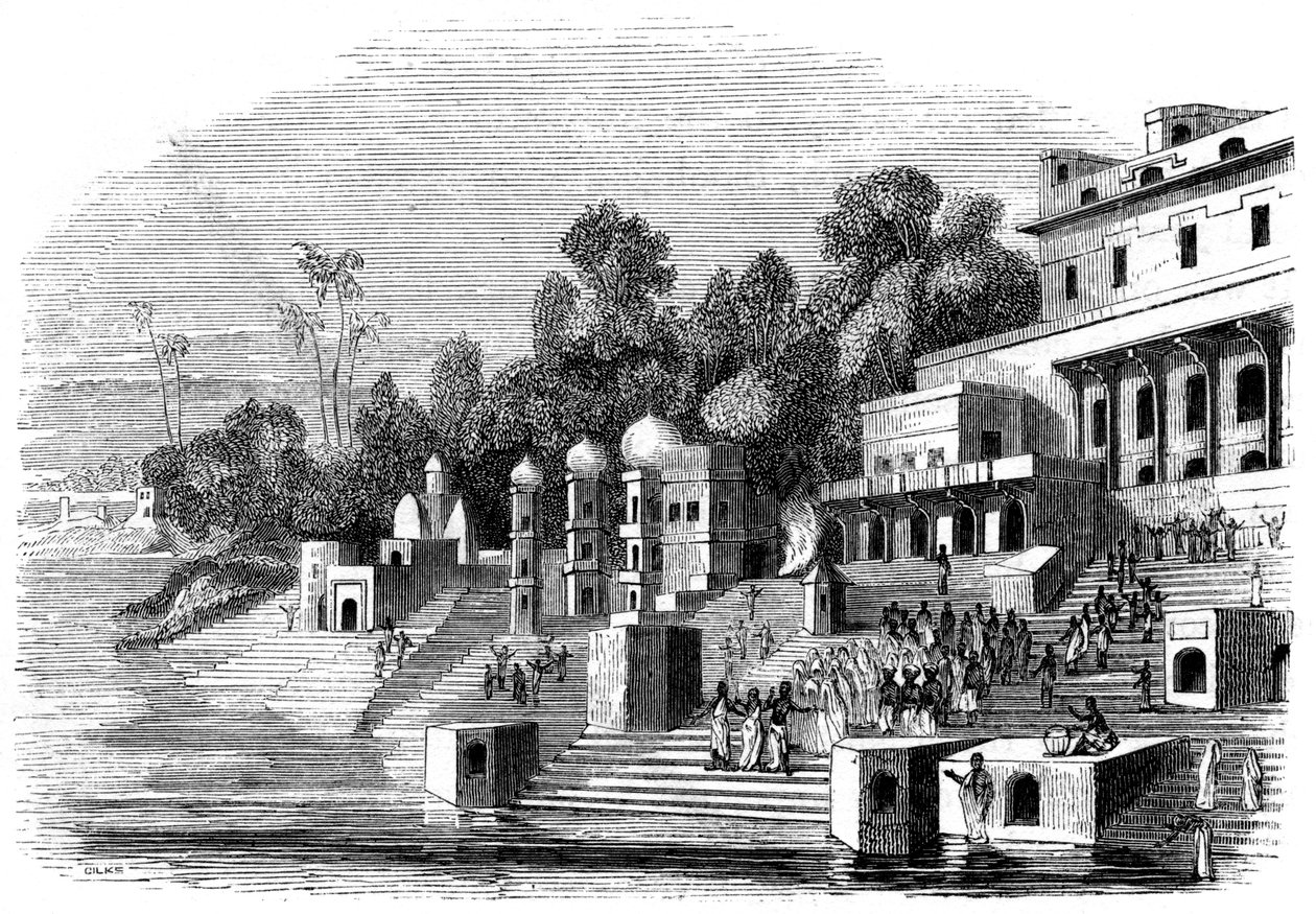 Ulubiona żona Afzula Khana przygotowująca się do suttee, 1847 autorstwa Giles