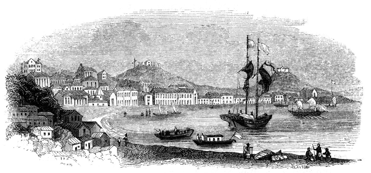 Widok Makau, 1847 autorstwa Giles