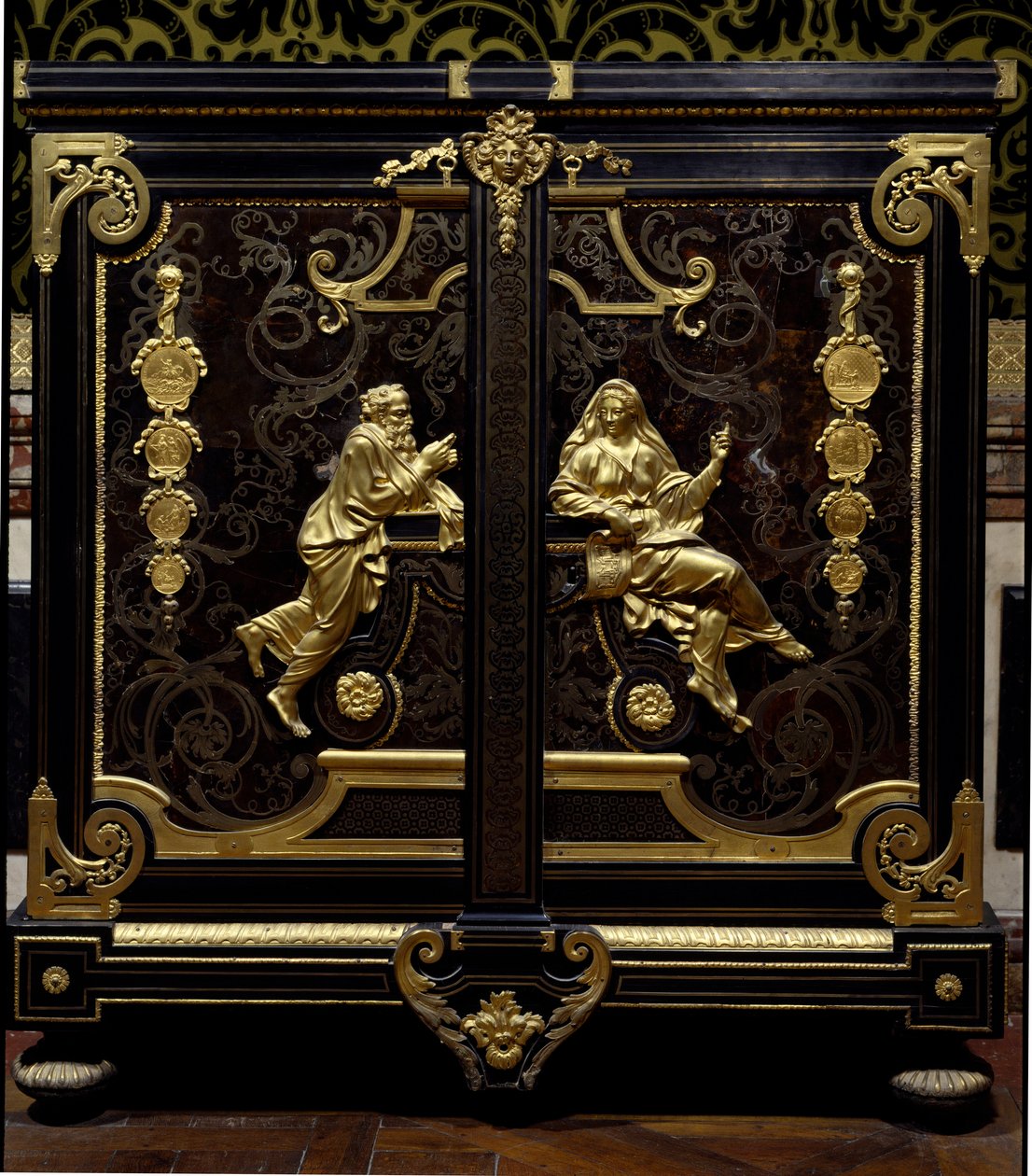 Meble w stylu regencji: szafka z monetami zrealizowana przez Gillesa Marie Oppenorda (1672-1742) XVIII-wieczny Wersal, musee du chateau autorstwa Gilles Marie Oppenord