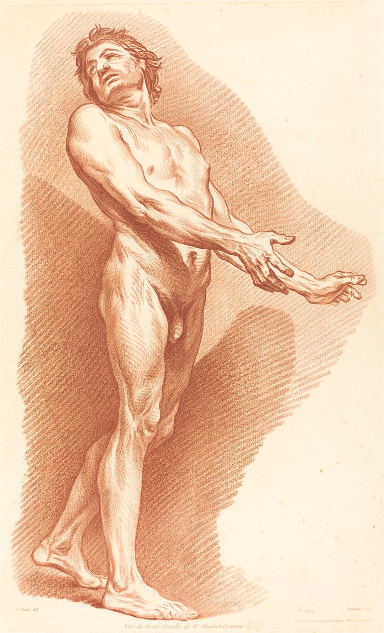 Akademia (642) autorstwa Gilles Antoine Demarteau after Carle Van Loo