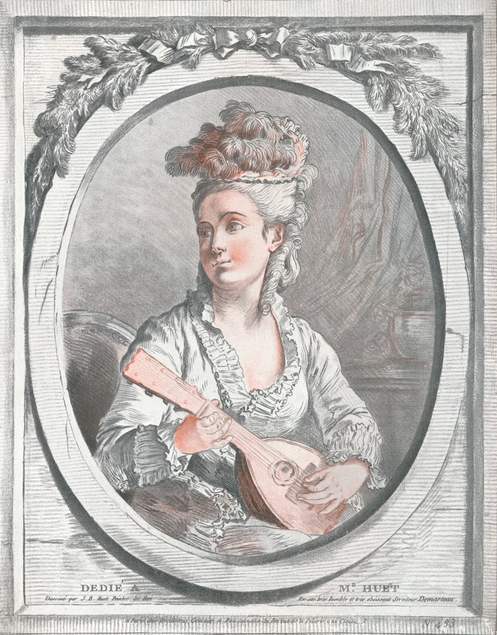 Portret Madame Huet, XVIII w. autorstwa Gilles Demarteau