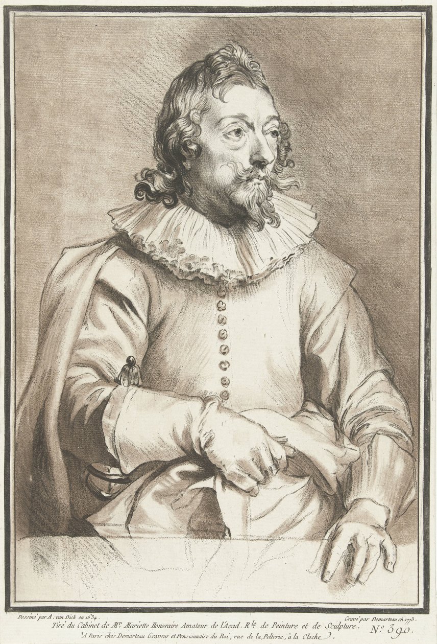 Portret mężczyzny autorstwa Gilles Demarteau
