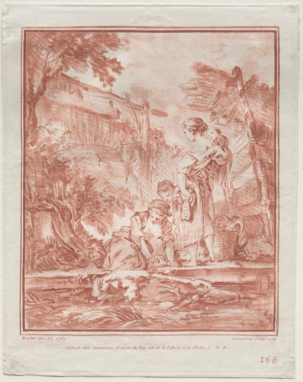 Praczka, 1767. autorstwa Gilles Demarteau