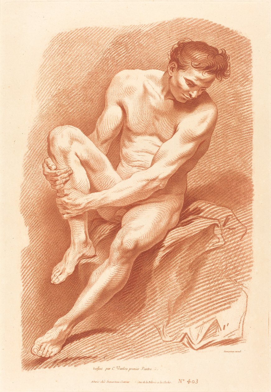 Akademia autorstwa Gilles Demarteau, the Elder after Carle Van Loo