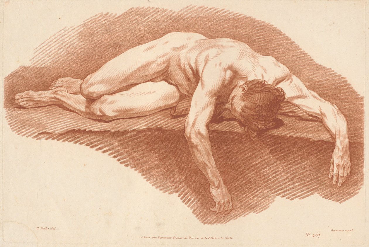 Akademia (457) autorstwa Gilles Demarteau, the Elder after Carle Van Loo