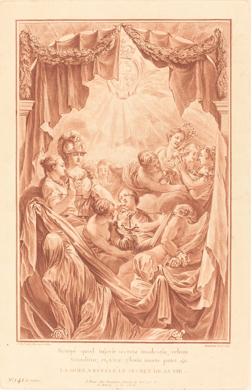 Alegoria o śmierci delfina autorstwa Gilles Demarteau, the Elder after Charles Nicolas Cochin II