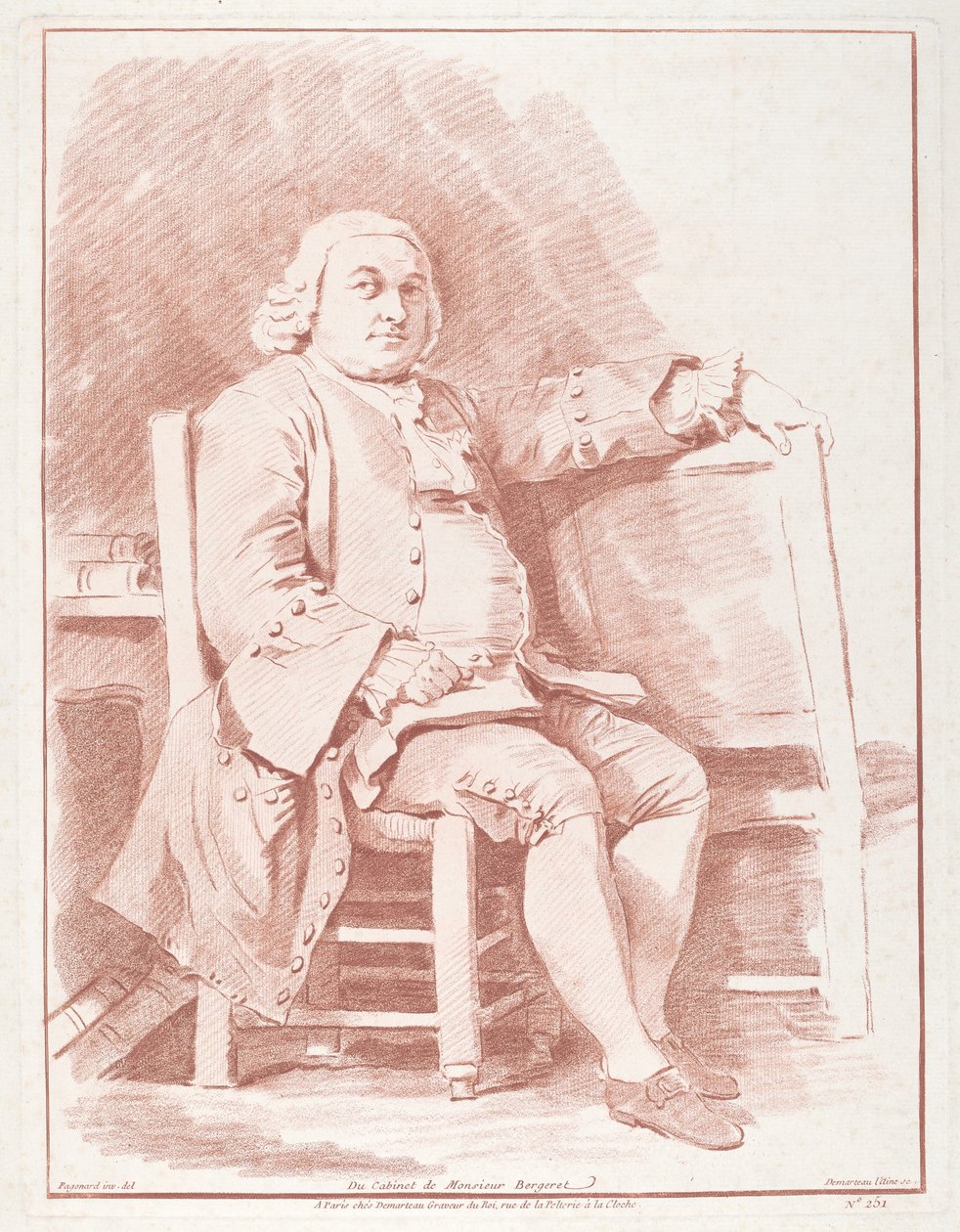 Jacques-Onesyme Bergeret de Grancourt autorstwa Gilles Demarteau, the Elder, after Jean Honoré Fragonard