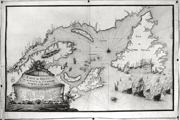 Mapa zatoki i rzeki św. Wawrzyńca, 1699 autorstwa Gilles Gabriel de Saccardi