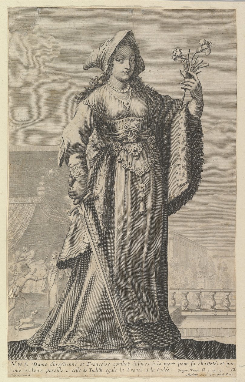Francuska chrześcijanka Chrześcijanka i francuska dama, 1647. Twórcy: Gilles Rousselet, Abraham Bosse. autorstwa Gilles Rousselet and Abraham Bosse