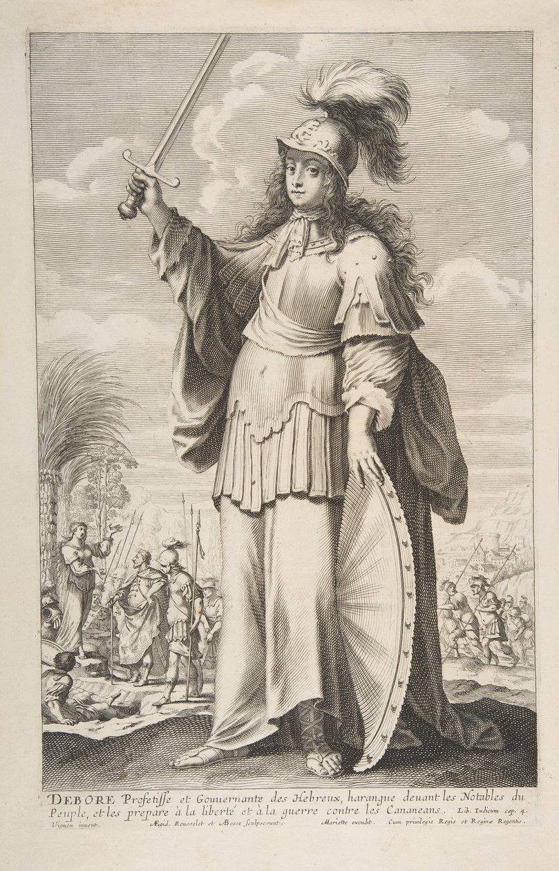 Deborah, 1647. Twórcy: Gilles Rousselet, Abraham Bosse. autorstwa Gilles Rousselet and Abraham Bosse