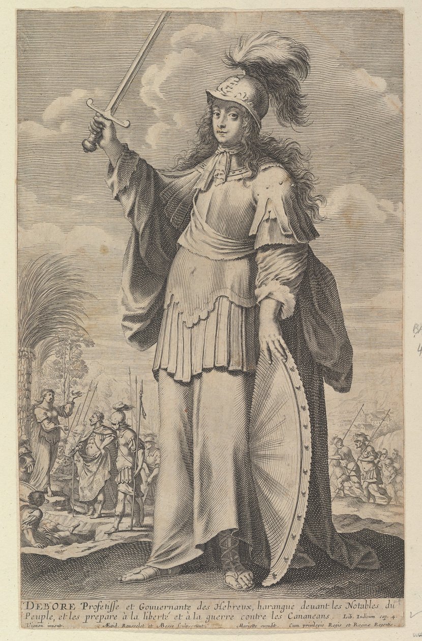Deborah, 1647. Twórcy: Gilles Rousselet, Abraham Bosse. autorstwa Gilles Rousselet and Abraham Bosse