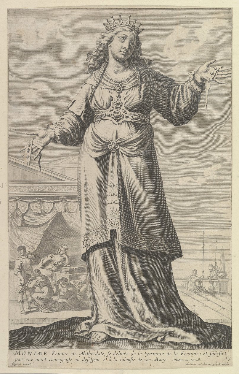 Monime, 1647. Twórcy: Gilles Rousselet, Abraham Bosse. autorstwa Gilles Rousselet and Abraham Bosse