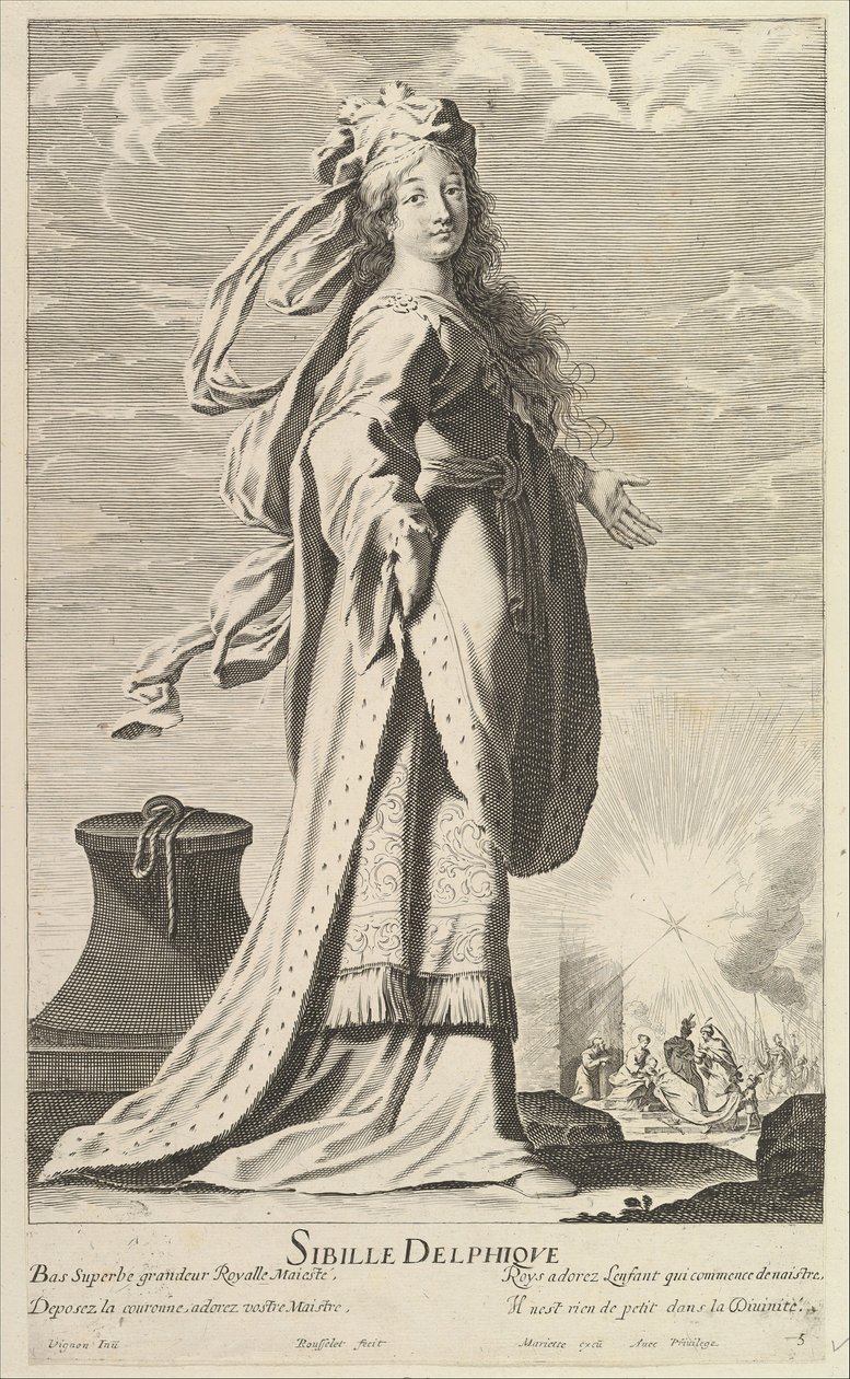 Sybilla delficka, ca. 1635. Twórcy: Gilles Rousselet, Abraham Bosse. autorstwa Gilles Rousselet and Abraham Bosse