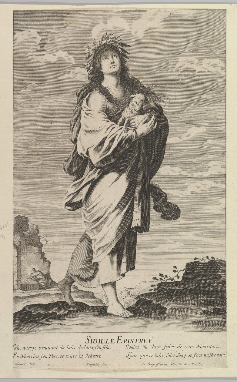 Sybilla erytrejska, ca. 1635. Twórcy: Gilles Rousselet, Abraham Bosse. autorstwa Gilles Rousselet and Abraham Bosse