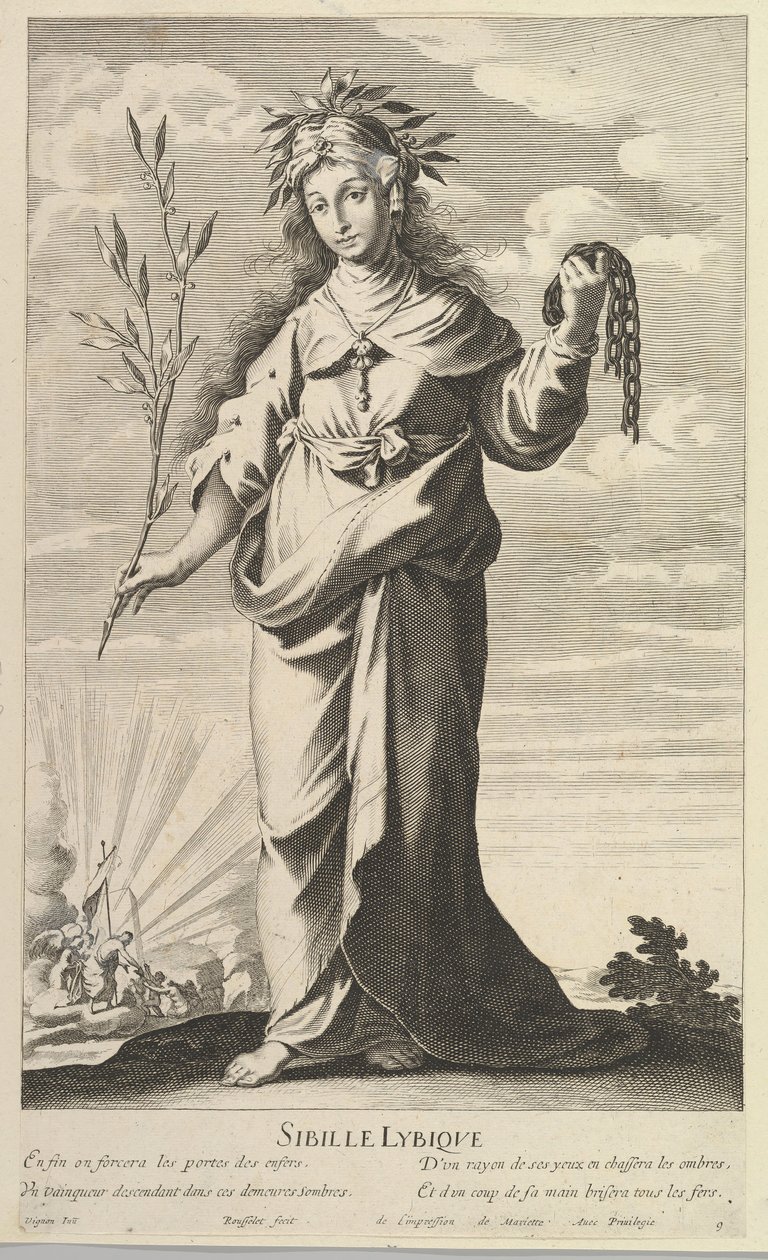 Sybilla libijska, ca. 1635. Twórcy: Gilles Rousselet, Abraham Bosse. autorstwa Gilles Rousselet and Abraham Bosse