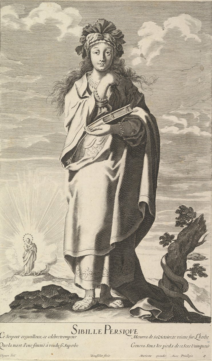 Sybilla perska, ca. 1635. Twórcy: Gilles Rousselet, Abraham Bosse. autorstwa Gilles Rousselet and Abraham Bosse