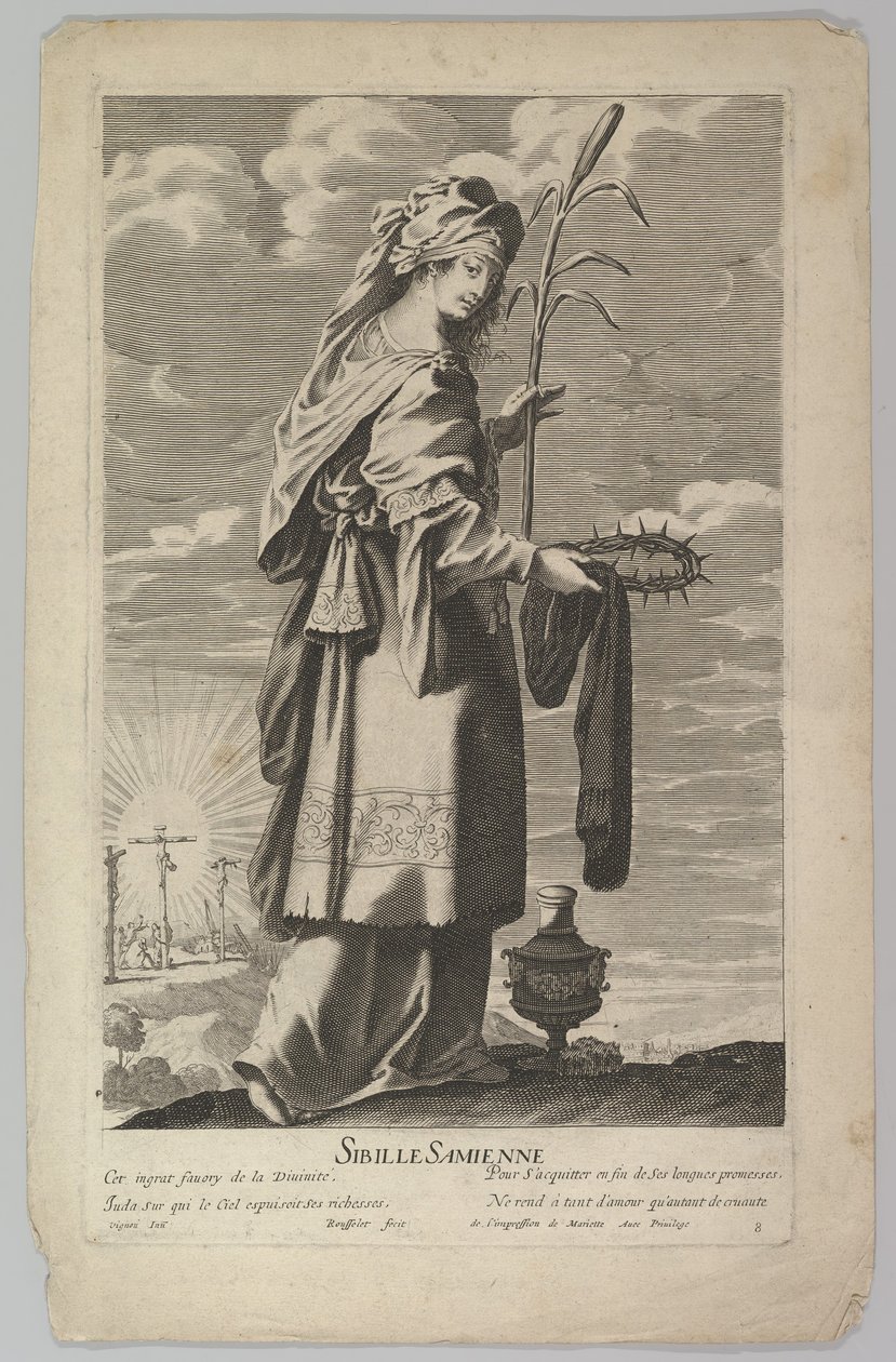 Sama Sybilla, ca. 1635. Twórcy: Gilles Rousselet, Abraham Bosse. autorstwa Gilles Rousselet and Abraham Bosse